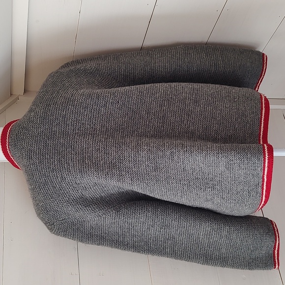 Vintage Zip Hand Knit Norwegian Folk Sweater fits 1x sleeve 24" PTP 22 1/2" - Picture 5 of 5